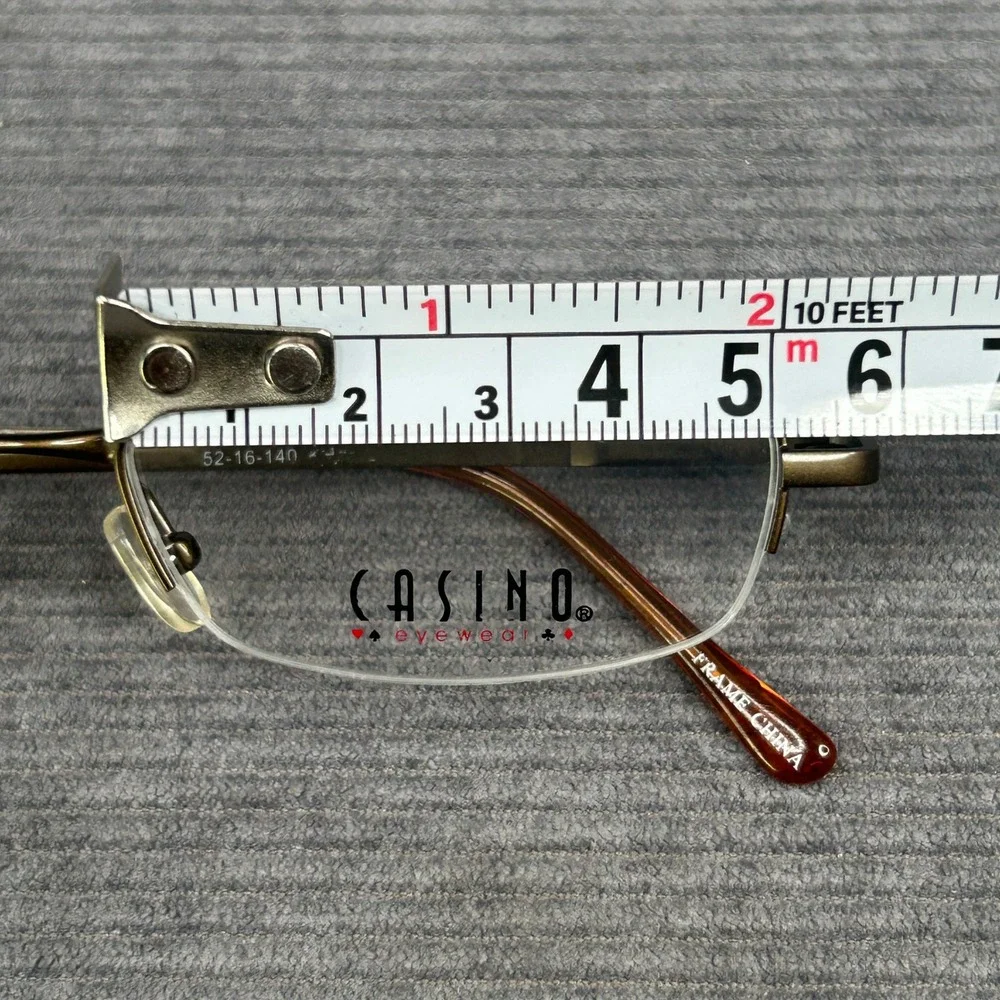 Casino Eyewear CB1083 Bronze Semi Rimless Rectangular Frames 52-16-140